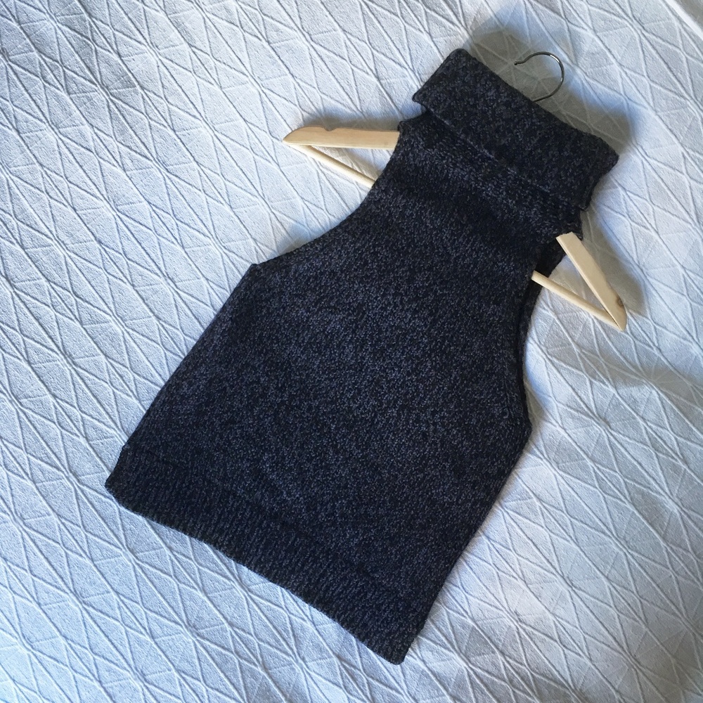 Madewell Sleeveless Turtleneck Charcoal Sweater Small